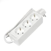 Удлинитель 3х1.5м с заземл. 10А IP20 2.2кВт ПВС 3х0.75 бел. DOMTOK 2373