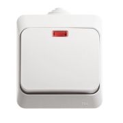 Выключатель 1-кл. ОП Этюд 10А IP44 10AX с подсветкой бел. SE BA10-045B