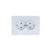 Розетка 2-мест. с/з СП ZIMA IP20 16А ПБТ безвинт. зажим бел. LEZARD 704-0200-127BQC
